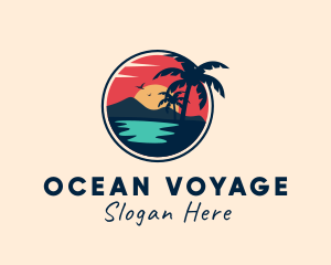 Beach Lagoon Island logo design