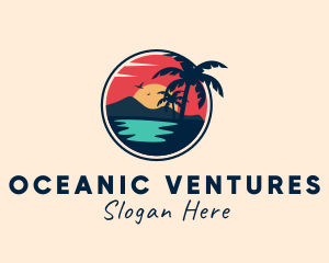 Beach Lagoon Island logo design