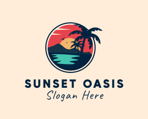 Beach Lagoon Island logo design