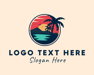 Vacation - Beach Lagoon Island logo design
