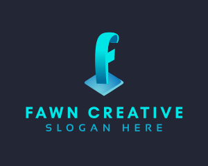 3D Creative Media Letter F logo design