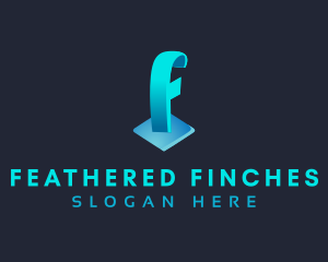 3D Creative Media Letter F logo design