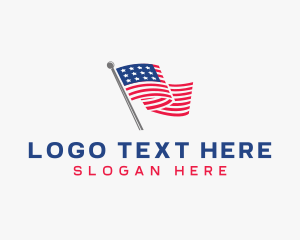 America - American Flag Veteran logo design