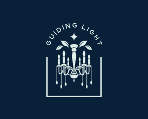 Candle Chandelier Lighting logo design