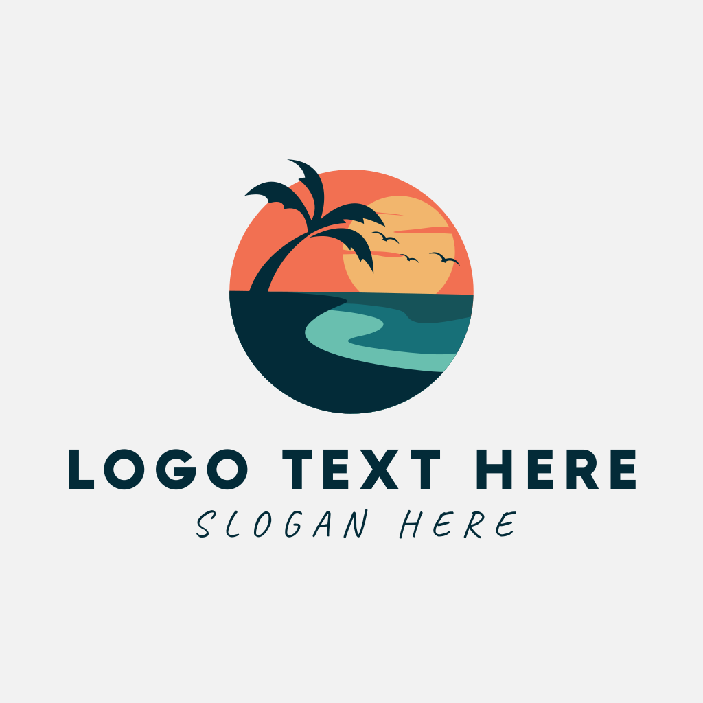 Sunset Island Beach Logo | BrandCrowd Logo Maker