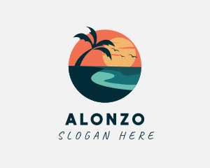 Sunset Island Beach logo design