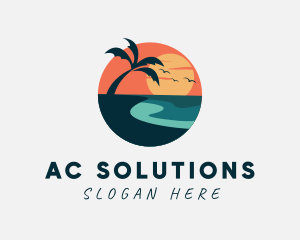 Sunset Island Beach logo design