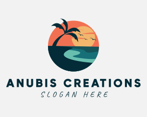 Sunset Island Beach logo design