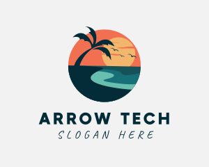 Sunset Island Beach logo design