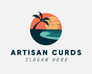 Sunset Island Beach logo design