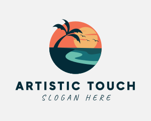 Sunset Island Beach logo design