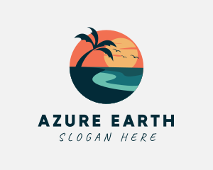 Sunset Island Beach logo design