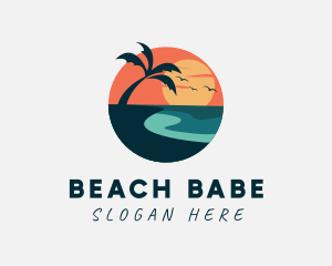 Sunset Island Beach logo design