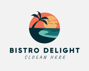 Sunset Island Beach logo design