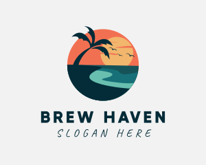 Sunset Island Beach logo design