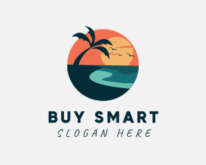 Sunset Island Beach logo design