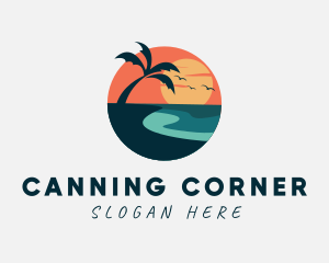 Sunset Island Beach logo design