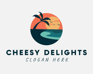 Sunset Island Beach logo design