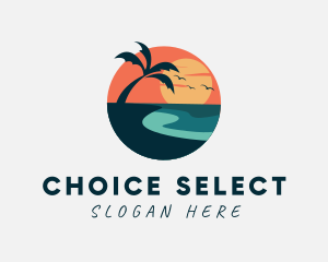 Sunset Island Beach logo design