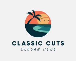 Sunset Island Beach logo design