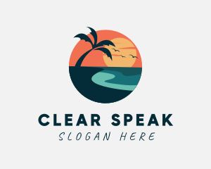 Sunset Island Beach logo design