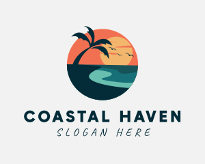 Bay - Sunset Island Beach logo design