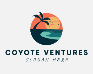 Sunset Island Beach logo design