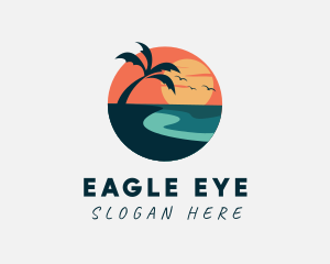 Sunset Island Beach logo design