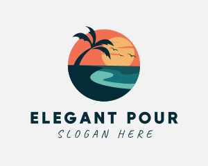 Sunset Island Beach logo design