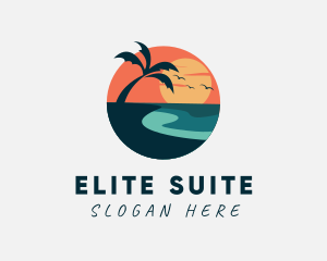 Sunset Island Beach logo design