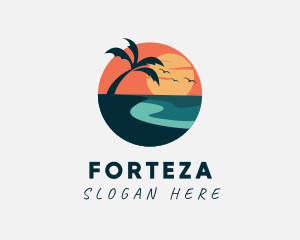 Sunset Island Beach logo design