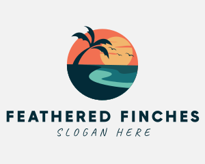 Sunset Island Beach logo design