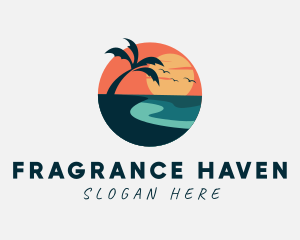 Sunset Island Beach logo design