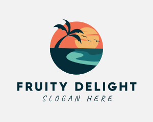 Sunset Island Beach logo design