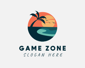 Sunset Island Beach logo design