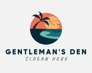 Sunset Island Beach logo design