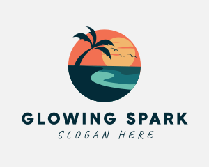 Sunset Island Beach logo design