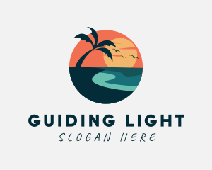 Sunset Island Beach logo design