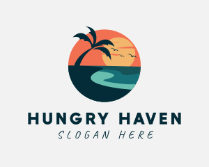 Sunset Island Beach logo design