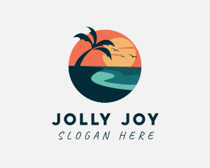 Sunset Island Beach logo design