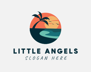 Sunset Island Beach logo design