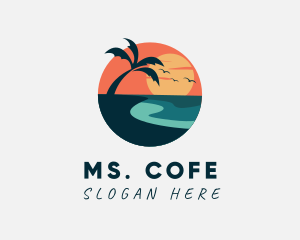 Sunset Island Beach logo design