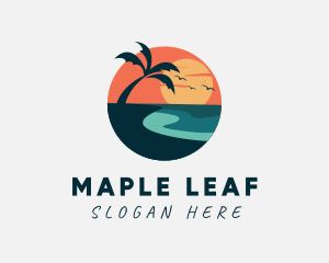 Sunset Island Beach logo design