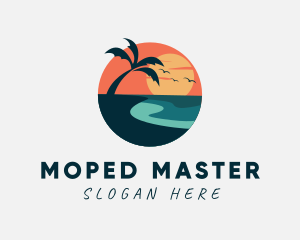 Sunset Island Beach logo design