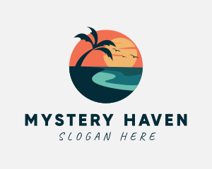 Sunset Island Beach logo design