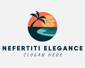 Sunset Island Beach logo design