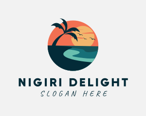 Sunset Island Beach logo design