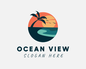 Sunset Island Beach logo design