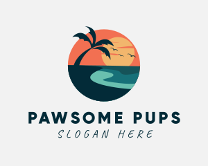 Sunset Island Beach logo design