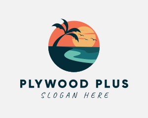 Sunset Island Beach logo design